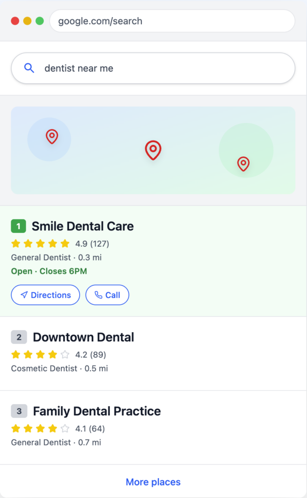 google map pack ranking